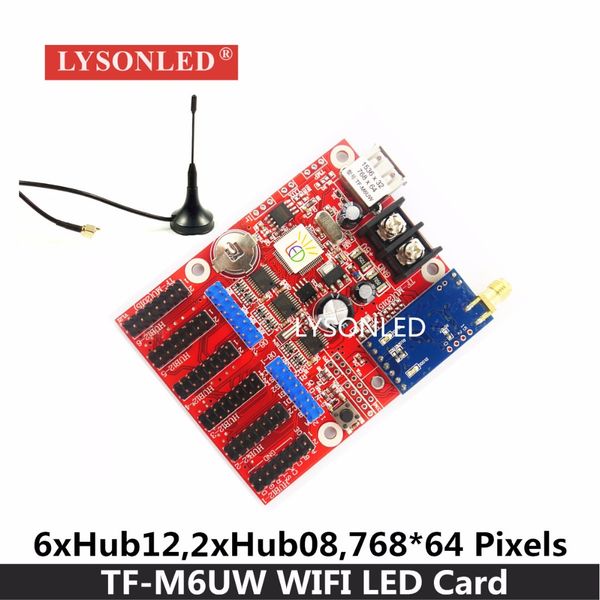 lysonled tf-m6uw wifi & usb driver led display control card 2xhub08 6xhub12 max768*64pixels p10 single color led module
lysonled tf-m6uw wifi & usb driver led display control card 2xhub08 6xhub12 max768*64pixels p10 single color led module