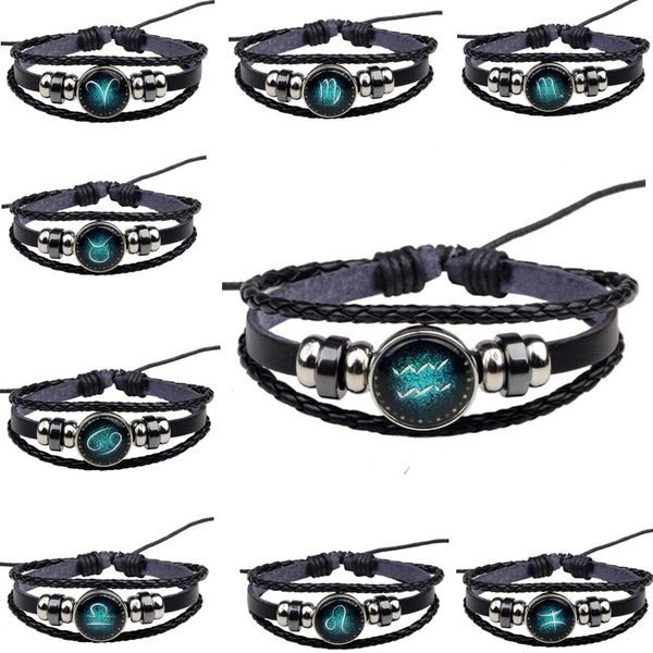 genuine leather bracelet 12 zodiac blue dry constellations lovers woven bangles beads charm bracelet lover bracelets for gift, Golden;silver
genuine leather bracelet 12 zodiac blue dry constellations lovers woven bangles beads charm bracelet lover bracelets for gift, Golden;silver