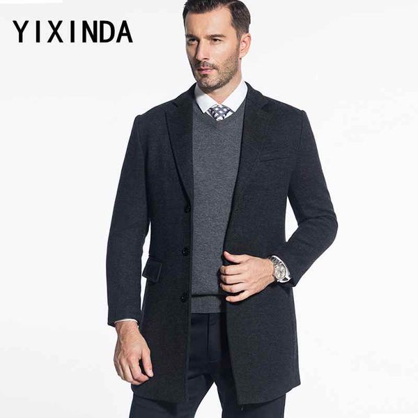 yixinda winter new men's woolen coat. fashion business casual dress coat of british wind wool blends, Black
yixinda winter new men's woolen coat. fashion business casual dress coat of british wind wool blends, Black