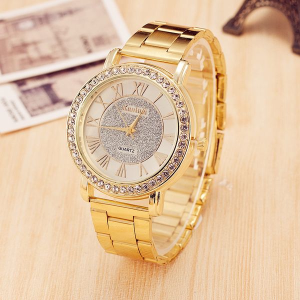 luxury crystal gold watches women fashion bracelet quartz 2018 lady's steel belt watch, Slivery;brown
luxury crystal gold watches women fashion bracelet quartz 2018 lady's steel belt watch, Slivery;brown
