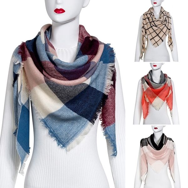 classic lattice scarves design women triangles scarf simple comfortable long scarves shawl autumn winter clothing accessories, Blue;gray
classic lattice scarves design women triangles scarf simple comfortable long scarves shawl autumn winter clothing accessories, Blue;gray