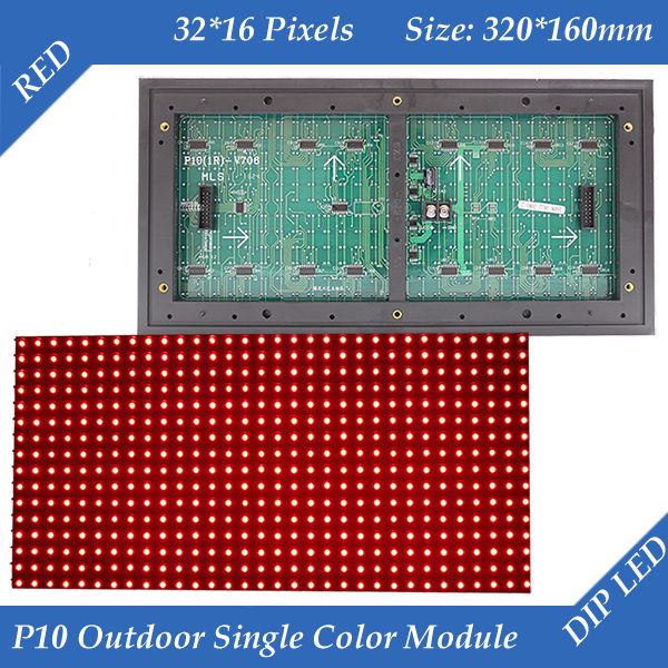 320*160mm 32*16pixels p10 outdoor red led module for single red color p10 led message display module
320*160mm 32*16pixels p10 outdoor red led module for single red color p10 led message display module
