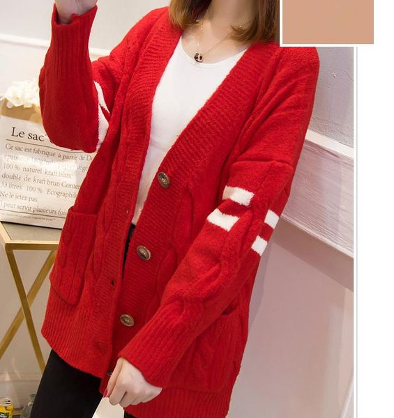 send sweater 2018 women's korean new knitted cardigan loose and comfortable spring and autumn coat, White;black
send sweater 2018 women's korean new knitted cardigan loose and comfortable spring and autumn coat, White;black
