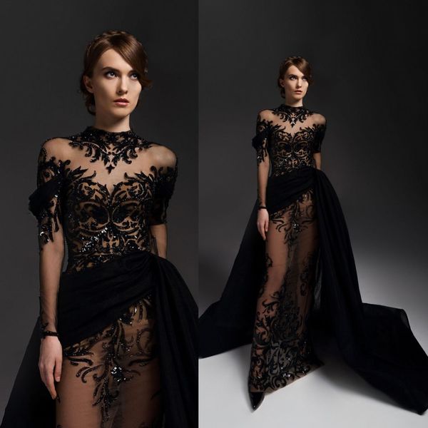 high neck black 2019 prom dresses long sleeve illusion lace appliqued beads evening gowns formal pageant party dress
high neck black 2019 prom dresses long sleeve illusion lace appliqued beads evening gowns formal pageant party dress