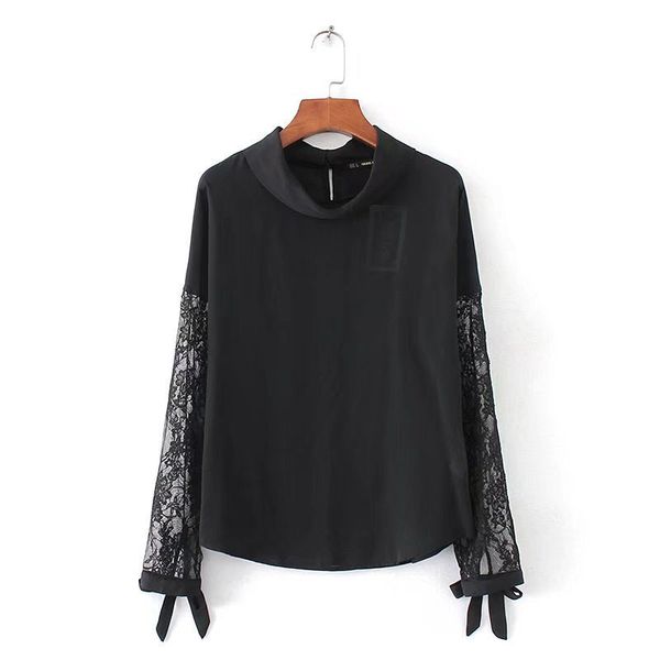 women's lace patchwork black chiffon blouse 2017 autumn spring new arrival bow long sleeve loose women shirts casual, White
women's lace patchwork black chiffon blouse 2017 autumn spring new arrival bow long sleeve loose women shirts casual, White