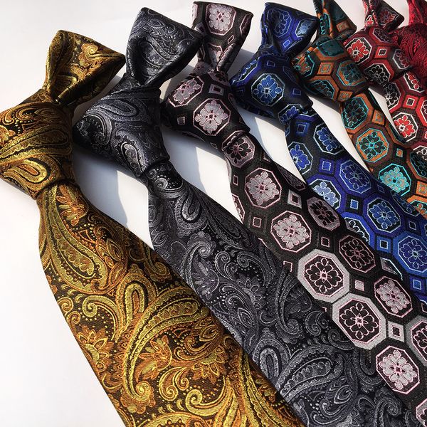 

men's ties cravat stripe polyester silk necktie jacquard bow tie gravata corbata banquet for men fashion tie handkerchief yue-01, Black;blue