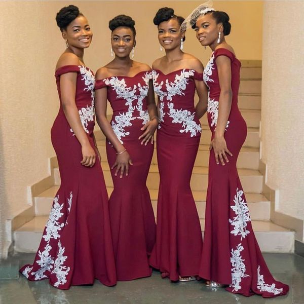 burgundy mermaid bridesmaid dresses elegant off the shoulder appliques satin african wedding guest dresses evening gowns party dresses green, White;pink
burgundy mermaid bridesmaid dresses elegant off the shoulder appliques satin african wedding guest dresses evening gowns party dresses green, White;pink