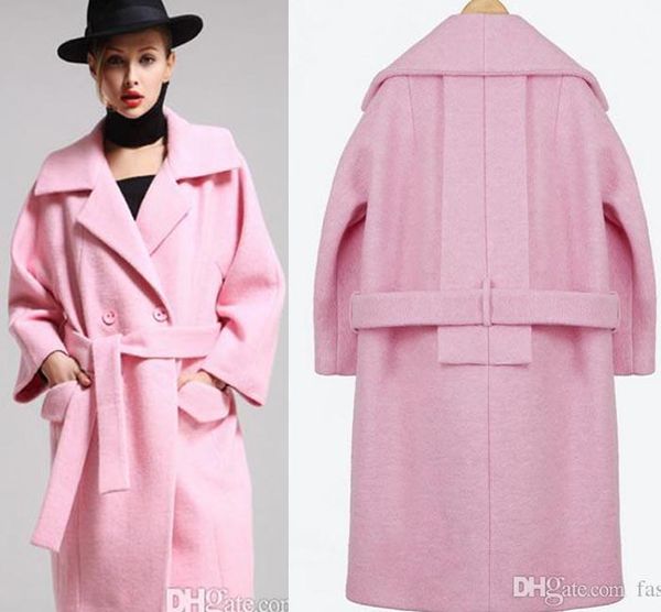 2018 spring autumn winter big brand turtle neck long sleeve pink wool blend coat with belt pink overcoat, Black
2018 spring autumn winter big brand turtle neck long sleeve pink wool blend coat with belt pink overcoat, Black
