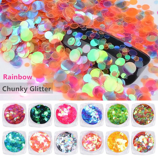 1box rainbow chunky nail glitter sequins colorful round paillette manicure nail flakes decorations art confetti, Silver;gold
1box rainbow chunky nail glitter sequins colorful round paillette manicure nail flakes decorations art confetti, Silver;gold