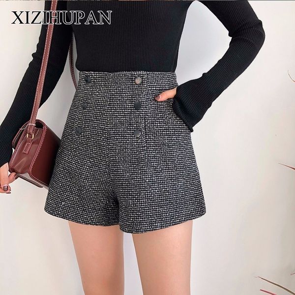 xizihupan woolen high waist shorts wide leg button solid colour short vintage clothes fashion new tide, White;black
xizihupan woolen high waist shorts wide leg button solid colour short vintage clothes fashion new tide, White;black