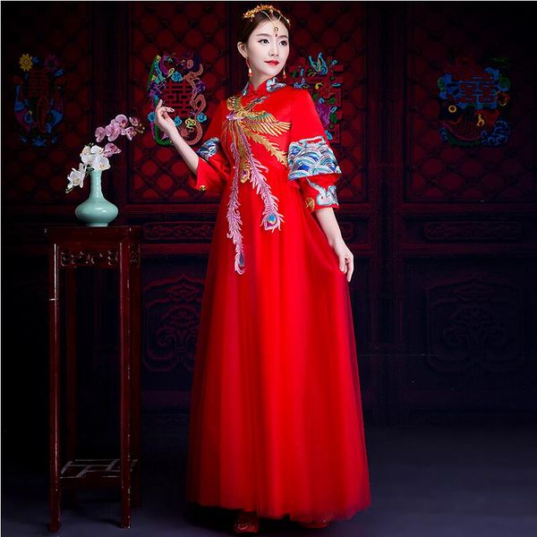 vintage classical pattern royal party dress chinese style red wedding formal dress ancient ethnic clothing the bride cheongsam
vintage classical pattern royal party dress chinese style red wedding formal dress ancient ethnic clothing the bride cheongsam