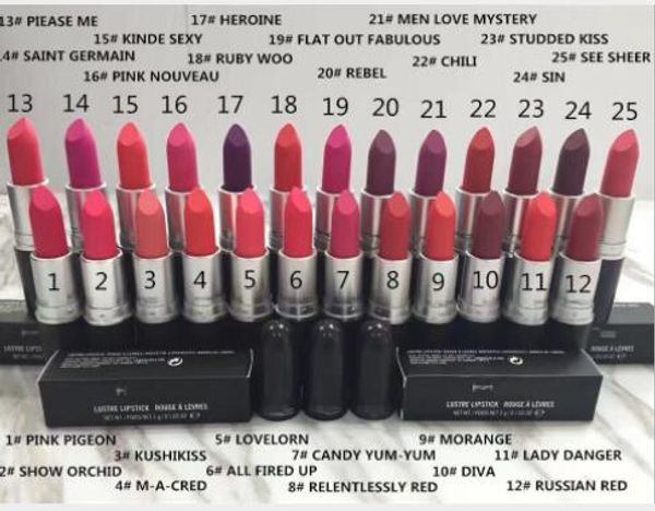 great quality cosmetics lipstick matte frost satin dazzle lip stick 3g 24 colors black box with english
great quality cosmetics lipstick matte frost satin dazzle lip stick 3g 24 colors black box with english