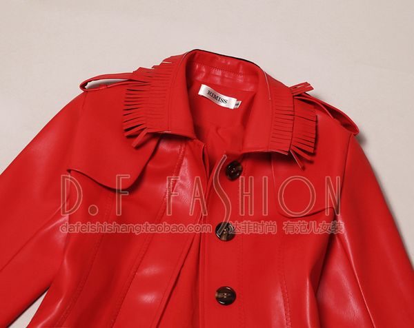 women new arrival leather jacket sale full tassel 2018 autumn new fashion temperament slim single breasted long coat pu, Black
women new arrival leather jacket sale full tassel 2018 autumn new fashion temperament slim single breasted long coat pu, Black