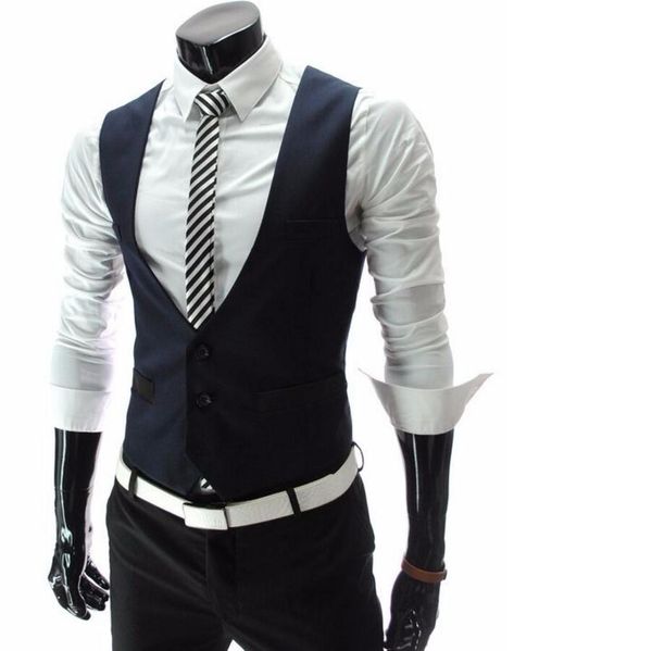 new suit vest design navy blue mens suit vests custom made wedding prom party waistcoats gilet man vest, Black;white
new suit vest design navy blue mens suit vests custom made wedding prom party waistcoats gilet man vest, Black;white