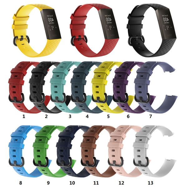 Twill pattern ilicone watch band wri t trap replacement wri tband for fitbit charge3 charge 3 martwatch watchband 250pc lot 13 color Twill pattern ilicone watch band wri t trap replacement wri tband for fitbit charge3 charge 3 martwatch watchband 250pc lot 13 color
