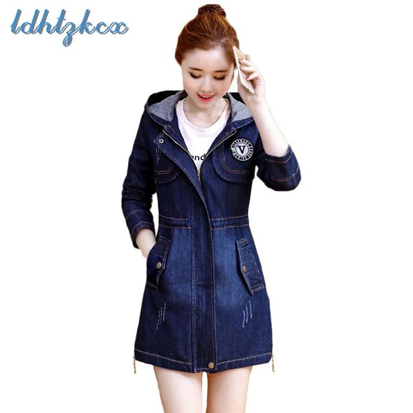 ldhtzkcx letter large size long-sleeved hooded denim coat female 2018 autumn new long slim blue zipper o-neck cowboy coats cx278, Black;brown
ldhtzkcx letter large size long-sleeved hooded denim coat female 2018 autumn new long slim blue zipper o-neck cowboy coats cx278, Black;brown