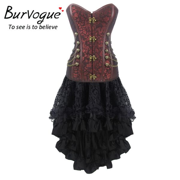 burvogue plus size vintage overbust jacquard corsets party steampunk lace maxi corset dress victorian retro gothic corsets skirt, Black;white
burvogue plus size vintage overbust jacquard corsets party steampunk lace maxi corset dress victorian retro gothic corsets skirt, Black;white