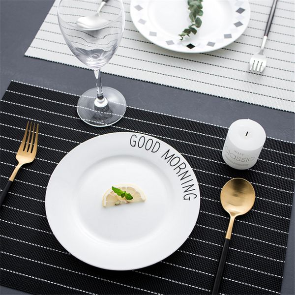 black white weave placemat fashion pvc dining table mat disc pad bowl pad coasters waterproof table cloth pad slip-resistant pad
black white weave placemat fashion pvc dining table mat disc pad bowl pad coasters waterproof table cloth pad slip-resistant pad