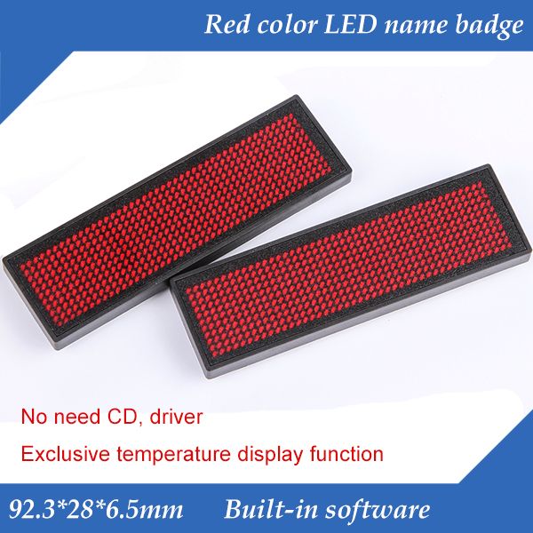 44x11 dots red color scrolling message led name badge, rechargeable led name tag
44x11 dots red color scrolling message led name badge, rechargeable led name tag