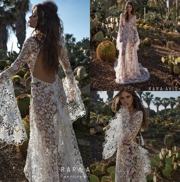 lace mermaid wedding dresses v neck backless bohemian wedding bridal gowns long sleeve abiti da sposa illusion wedding dress plus size, White
lace mermaid wedding dresses v neck backless bohemian wedding bridal gowns long sleeve abiti da sposa illusion wedding dress plus size, White