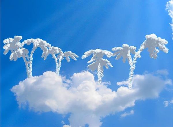 p wallpaper 3d stereoscopic blue sky, white clouds, mushroom cloud, zenith, ceiling, ceiling, mural tv background 3d mura