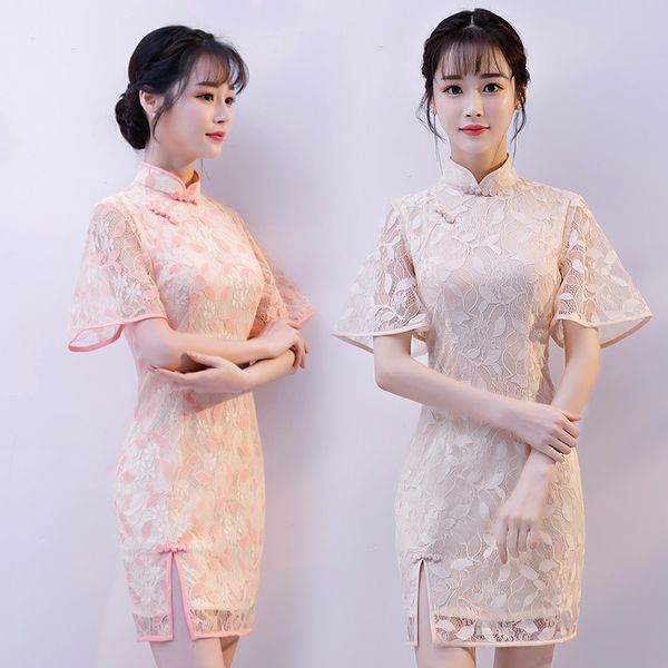 women elegance chinese traditional dress female lace short slim cheongsam lady ancient qipao girl evening party mini dresses, Red
women elegance chinese traditional dress female lace short slim cheongsam lady ancient qipao girl evening party mini dresses, Red