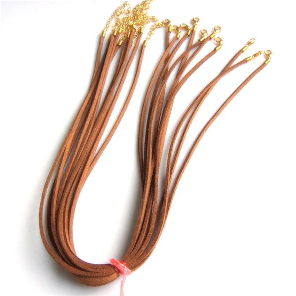 50pcs/lot suede leather cord men women 2mm with gold extend chain lobster clasp, Silver
50pcs/lot suede leather cord men women 2mm with gold extend chain lobster clasp, Silver