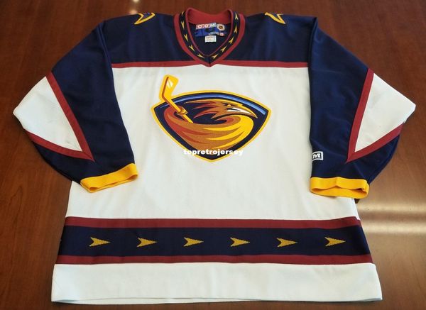 wholesale custom atlanta vintage ccm hockey jersey white mens retro jerseys, Black;red 
wholesale custom atlanta vintage ccm hockey jersey white mens retro jerseys, Black;red