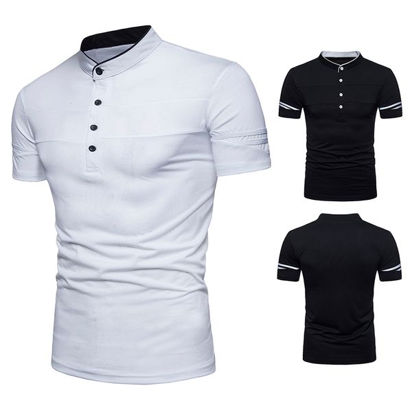 brand clothing new men's ouma henry collar design fashion trend short-sleeved polo shirt solid color casual bottoming shirt, White;black
brand clothing new men's ouma henry collar design fashion trend short-sleeved polo shirt solid color casual bottoming shirt, White;black