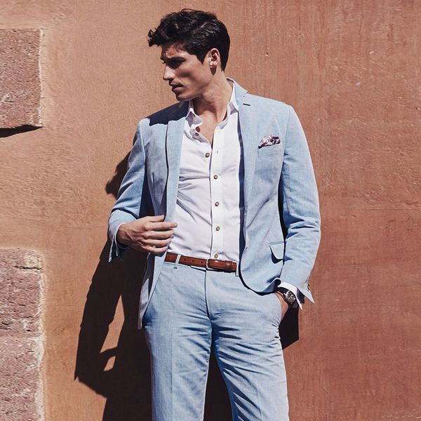 latest designers blue linen men suits 2018 wedding summer suit prom wear slim fit men blazers handsome groom tuxedos 2 pieces jacket+pants, Black;gray
latest designers blue linen men suits 2018 wedding summer suit prom wear slim fit men blazers handsome groom tuxedos 2 pieces jacket+pants, Black;gray