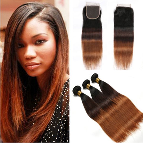 black brown and auburn 3tone ombre virgin indian human hair bundles with closure straight #1b/4/30 ombre 4x4 lace closure with weaves
black brown and auburn 3tone ombre virgin indian human hair bundles with closure straight #1b/4/30 ombre 4x4 lace closure with weaves