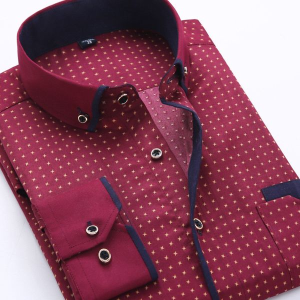 men fashion casual long sleeved printed men shirt slim fit male social business dress shirt brand men clothing soft comfortable, White;black
men fashion casual long sleeved printed men shirt slim fit male social business dress shirt brand men clothing soft comfortable, White;black