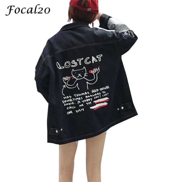focal20 streetwear cat letter giraffi back print women denim jacket coat turn-down collar button embroidery autumn coat outwear, Black;brown
focal20 streetwear cat letter giraffi back print women denim jacket coat turn-down collar button embroidery autumn coat outwear, Black;brown
