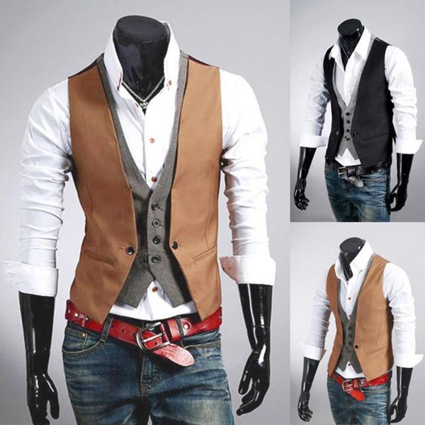 2pcs/set men's fake casual suit vest 2018 fashion male formal vest suit slim business spring cool jacket m-xxl, Black;white
2pcs/set men's fake casual suit vest 2018 fashion male formal vest suit slim business spring cool jacket m-xxl, Black;white