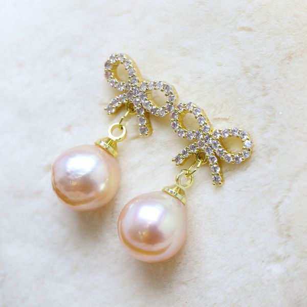 super flash dream girl heart bow pure silver pearl eardrop small and fres natural baroque earrings woman's jewellery, Golden;silver
super flash dream girl heart bow pure silver pearl eardrop small and fres natural baroque earrings woman's jewellery, Golden;silver