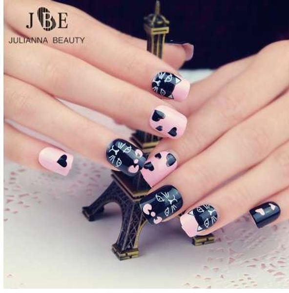 24pcs/lot cat design faux ongles pink cute fake false nails fashion short size press on nail art tips artificial gel art set, Red;gold
24pcs/lot cat design faux ongles pink cute fake false nails fashion short size press on nail art tips artificial gel art set, Red;gold