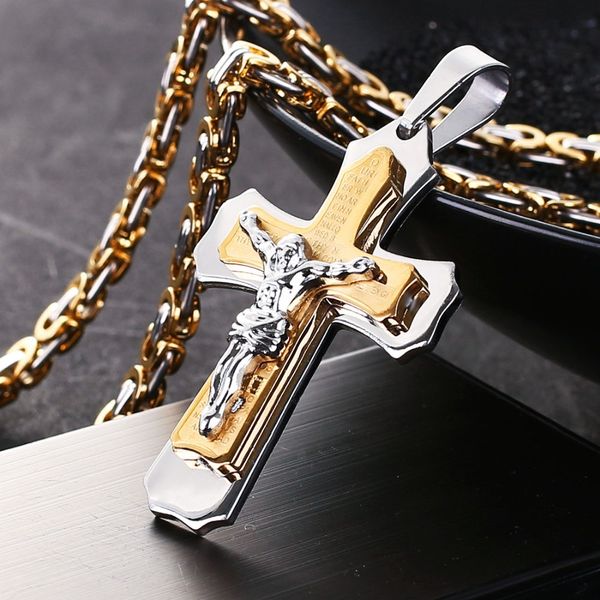 catholic crucifix pendant necklaces stainless steel link chain necklace for men jesus piece cross men jewelry 22-28" long fc083, Silver
catholic crucifix pendant necklaces stainless steel link chain necklace for men jesus piece cross men jewelry 22-28" long fc083, Silver