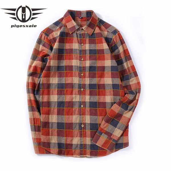 plyesxale 2019 spring autumn brown red plaid shirt men 100% cotton long sleeve casual shirts for men designs retro stylish t5, White;black
plyesxale 2019 spring autumn brown red plaid shirt men 100% cotton long sleeve casual shirts for men designs retro stylish t5, White;black