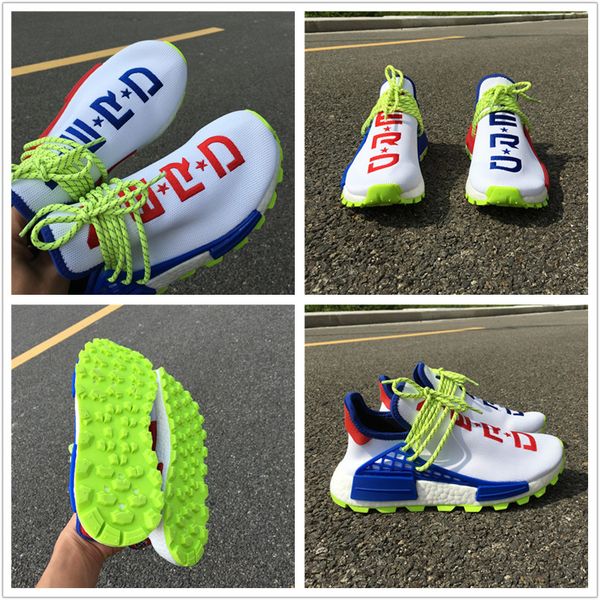2018 New Human Race Pharrell x Sports Running Shoes Mens Women PW HU Fluorescent Green Blue White Red Fashion Trainers Sneakers Size 36-45
2018 New Human Race Pharrell x Sports Running Shoes Mens Women PW HU Fluorescent Green Blue White Red Fashion Trainers Sneakers Size 36-45