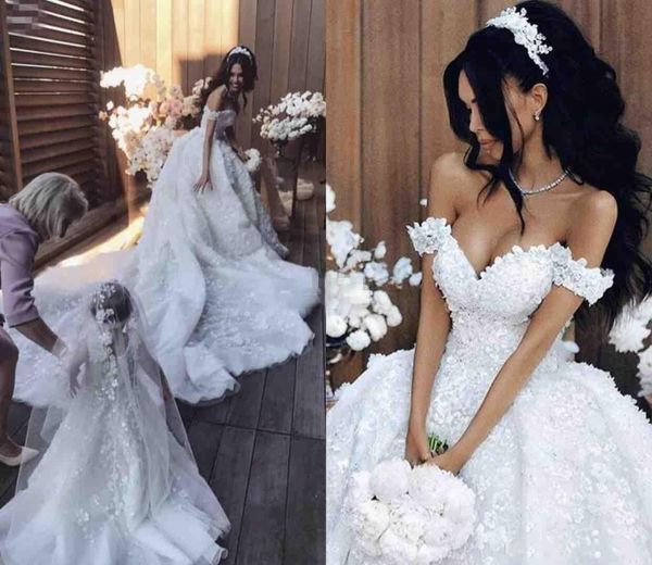 flora lace appliques court train bridal gowns custom made saudi arabic wedding vestidos gorgeous off the shoulder ball gown wedding dresses, White
flora lace appliques court train bridal gowns custom made saudi arabic wedding vestidos gorgeous off the shoulder ball gown wedding dresses, White