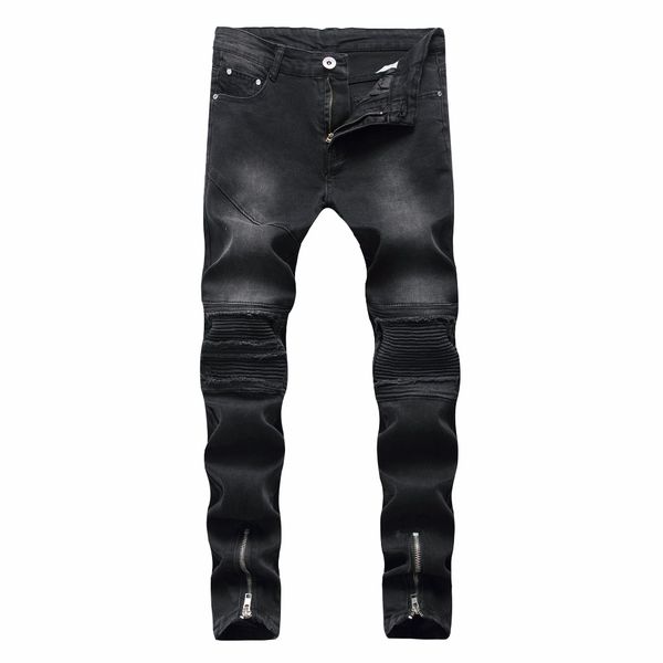 2018 fashion casual slim fit hip hop streetwear cowboy male men's jeans hole black men's patches zipper leg jeans, Blue
2018 fashion casual slim fit hip hop streetwear cowboy male men's jeans hole black men's patches zipper leg jeans, Blue