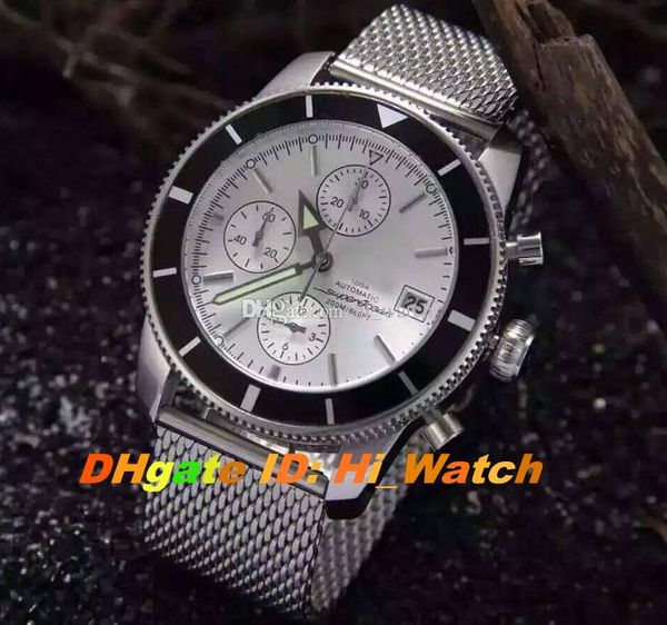 new super ocean heritage a2337016 black bezel silver dial miyota quartz chronograph mens watch mesh steel satch 6 color watches a45b2, Slivery;brown
new super ocean heritage a2337016 black bezel silver dial miyota quartz chronograph mens watch mesh steel satch 6 color watches a45b2, Slivery;brown