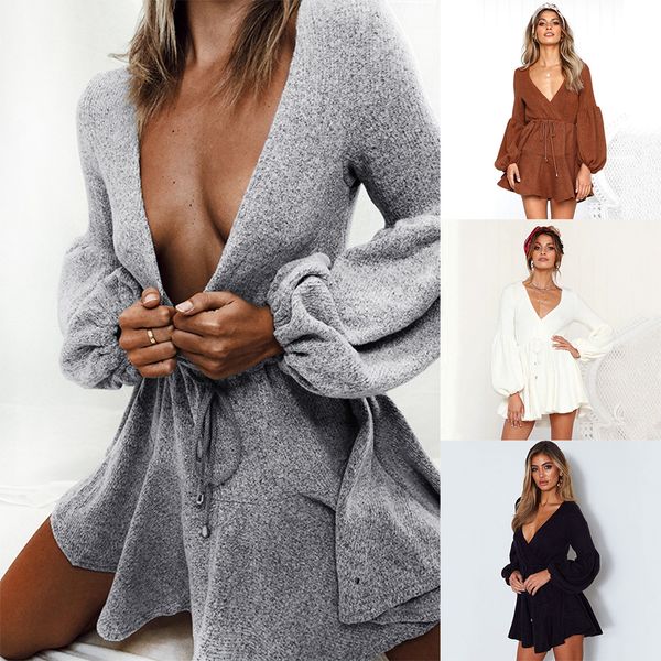 new women v neck ruffle knitted sweater dress autumn winter lace up short dresses casual long sleeve solid a-line dress sj5125, White;black
new women v neck ruffle knitted sweater dress autumn winter lace up short dresses casual long sleeve solid a-line dress sj5125, White;black