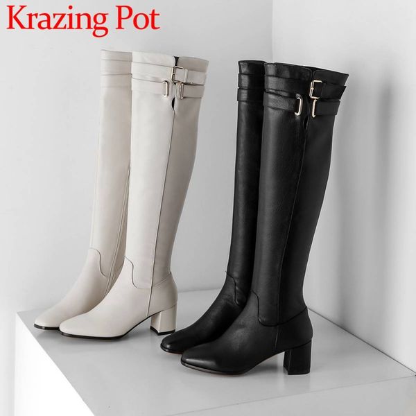 2018 natural leather european designer med chunky heels zipper classic square toe buckle belt new fashion thigh high boots l61, Black
2018 natural leather european designer med chunky heels zipper classic square toe buckle belt new fashion thigh high boots l61, Black
