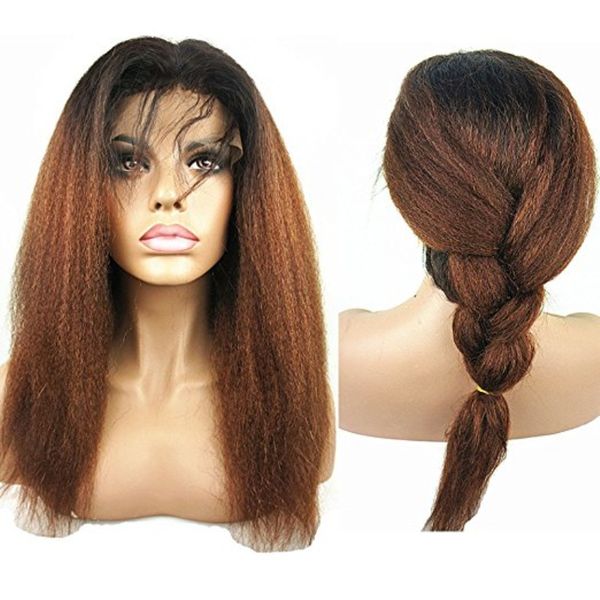 ombre 1bt30 peruvian full lace wig kinky straight hair two tone color remy human hair wig with baby hair, Black;brown
ombre 1bt30 peruvian full lace wig kinky straight hair two tone color remy human hair wig with baby hair, Black;brown
