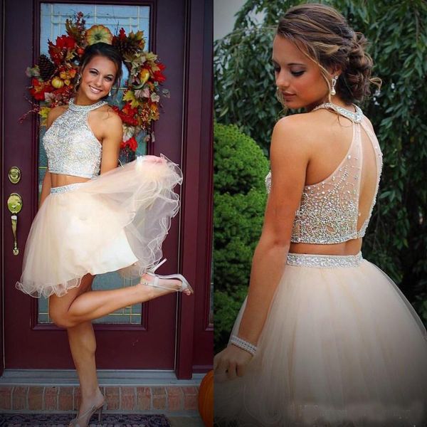 Fashion Two Pieces Halter Homecoming Dresses 2018 Beading Crystal Top Tulle A Line Party 11th Grade Graduation Gown Prom Dress Cocktail
Fashion Two Pieces Halter Homecoming Dresses 2018 Beading Crystal Top Tulle A Line Party 11th Grade Graduation Gown Prom Dress Cocktail