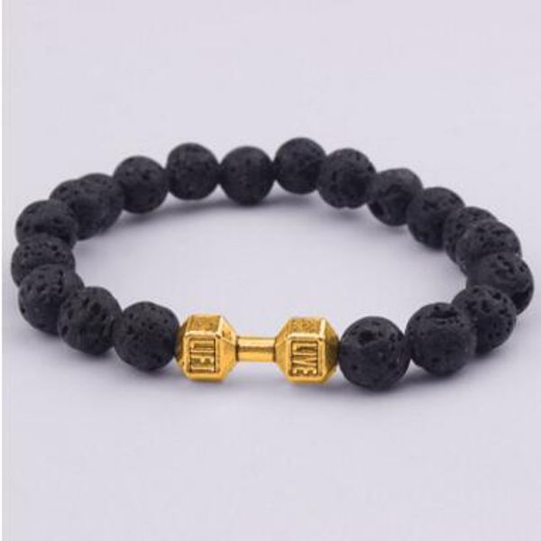 mens gift wholesale new arrival alloy metal barbell & lava rock stone beads fitness fashion dumbbell bracelets 30 pcs, Black
mens gift wholesale new arrival alloy metal barbell & lava rock stone beads fitness fashion dumbbell bracelets 30 pcs, Black