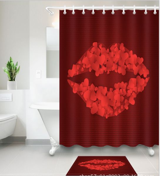 red lips pattern 3d print custom waterproof bathroom modern shower curtain polyester fabric bathroom curtain door mat sets
red lips pattern 3d print custom waterproof bathroom modern shower curtain polyester fabric bathroom curtain door mat sets