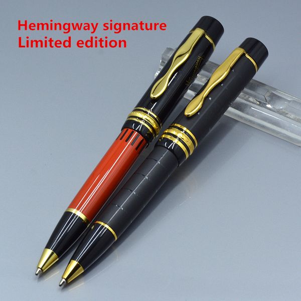 Luxury Hemingway Signature Red and Black resin Ballpoint Pen High quality school office supplies best Monte Collection Roller ball pens