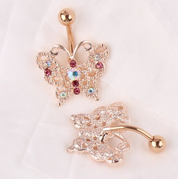 dangle belly button ring 14g rose gold belly bar body jewelry butterfly navel piercing for women bijoux, Silver
dangle belly button ring 14g rose gold belly bar body jewelry butterfly navel piercing for women bijoux, Silver